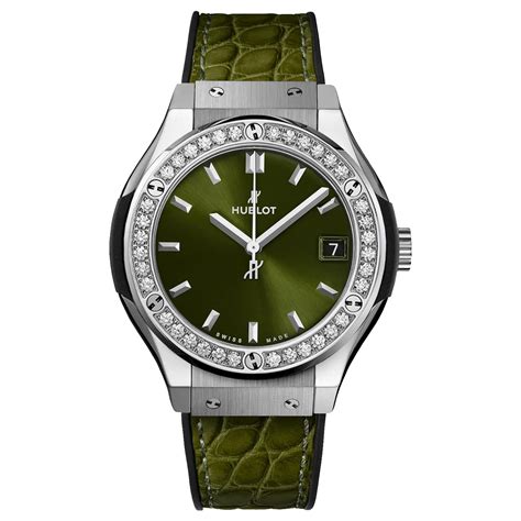 hublot pink green watch|Hublot classic fusion green.